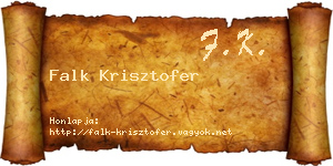 Falk Krisztofer névjegykártya